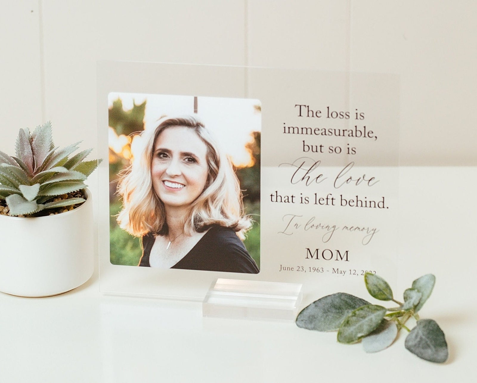 Sympathy Gift With Photo Memorial Plaque, In Loving Memory Present, Grief, Remembrance, Bereavement, Condolences Sign Passed Loved Ones