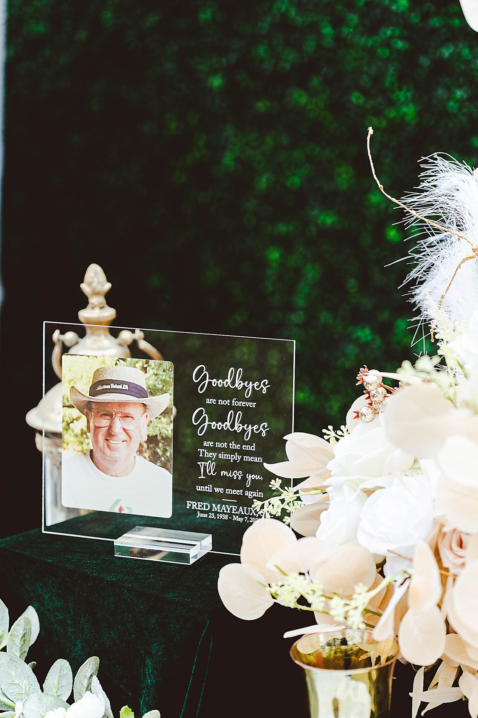 Sympathy Gift With Photo Memorial Plaque, Goodbyes Are Not Forever Grief, Remembrance, Bereavement, Condolences Sign Passed Loved Ones