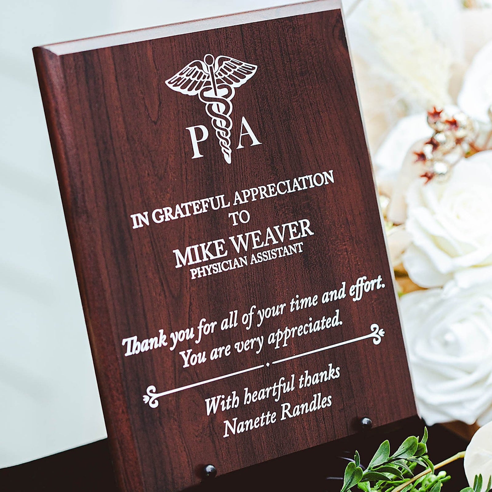 Doctor or Physicians Assistants Thank You Appreciation Plaque, MD Recognition Gift, Physician Medical Obgyn, Doctors Day Appreciation