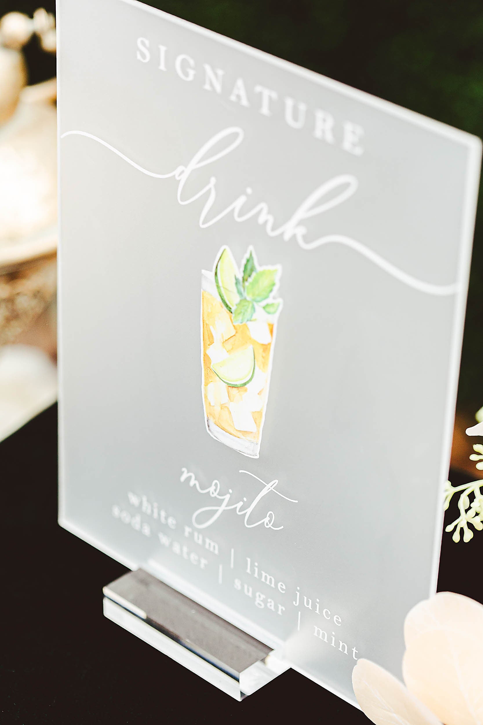 Signature Drink Personalized Bar Sign With Drink Icon M9-DS2