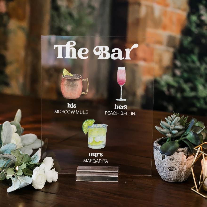 The Bar Personalized Bar Sign With Drink Icons R10-DS1