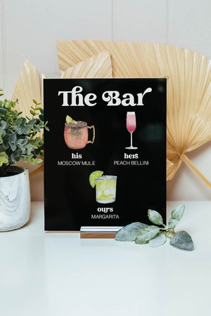 The Bar Personalized Bar Sign With Drink Icons R10-DS1