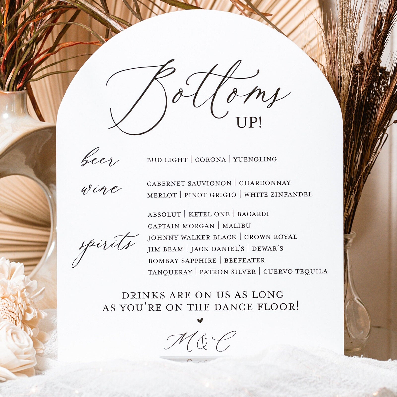 ARCH Bottoms Up Personalized Bar Sign E4-DS2