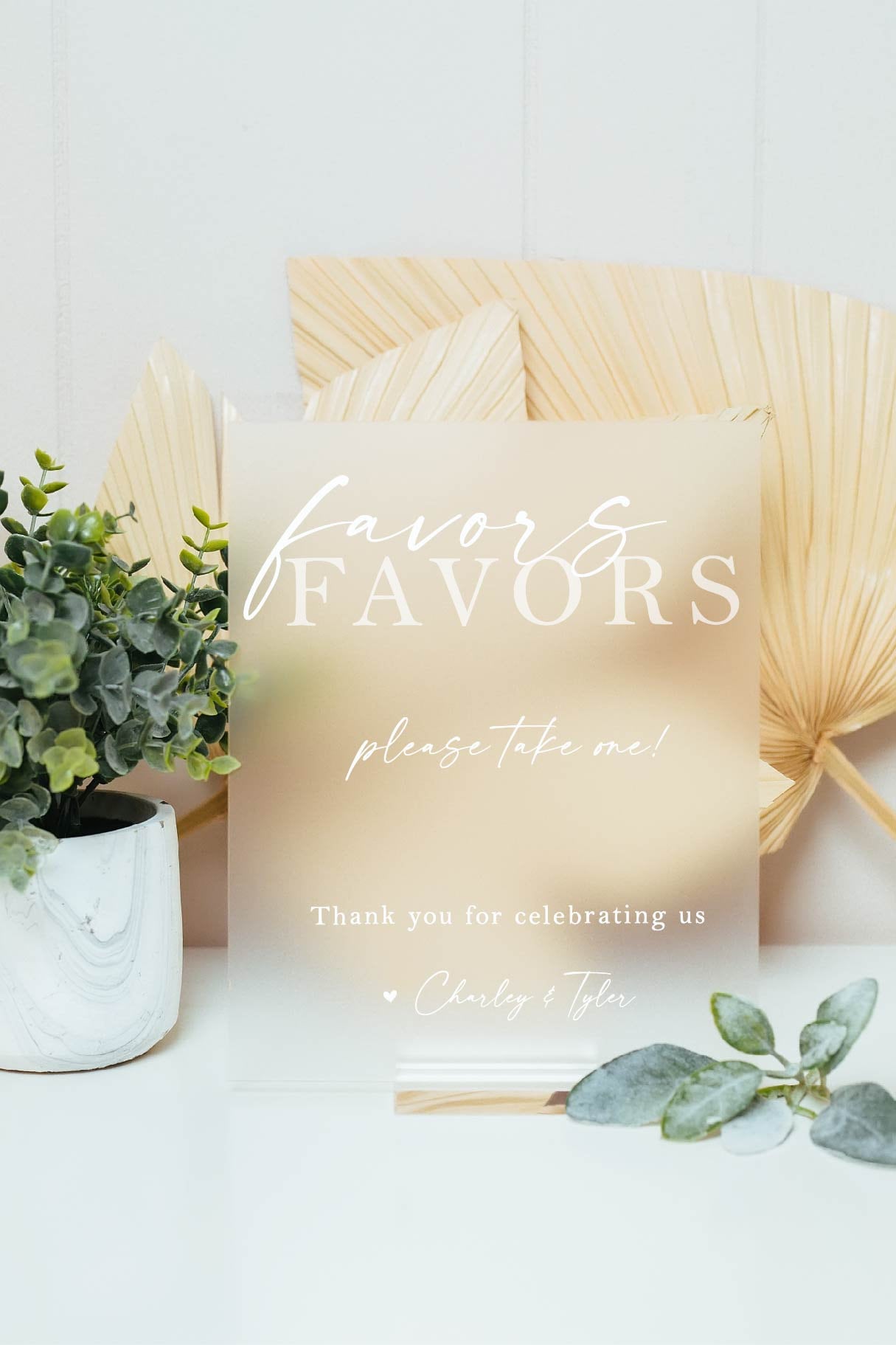 Two Tone Favors, Please Take One (optional personalized names) S1-AS8
