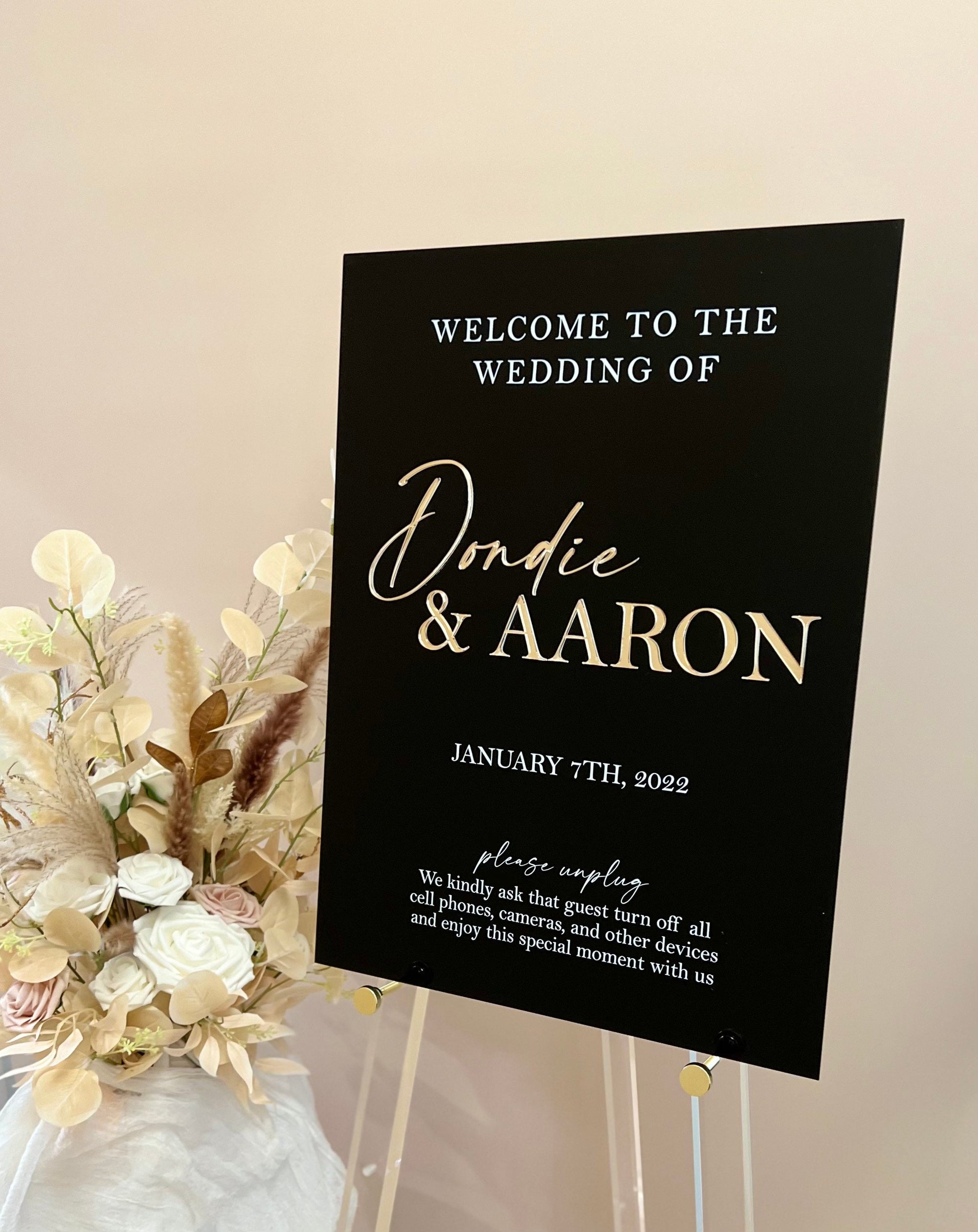 3D Event Entry Signs with Laser Cut Wording - Sign Sizes 18"x24" or 24"x36" 3D-DAS