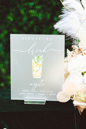 Signature Drink Personalized Bar Sign With Drink Icon M9-DS2