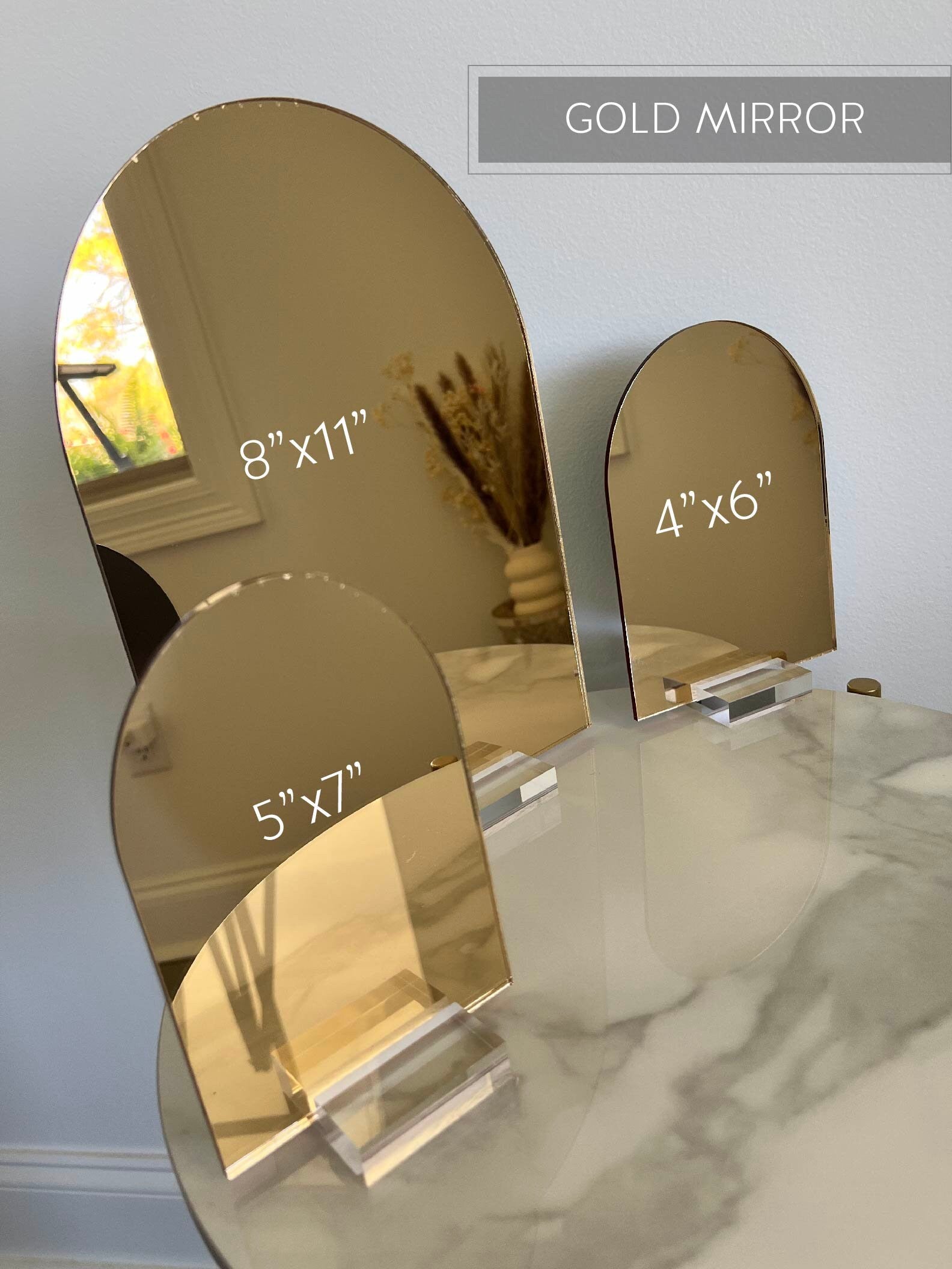 ARCH Shaped Gold, Silver or Rose Gold Mirror Acrylic Blank Stock Sheet Lucite Wedding Signs | DIY Perspex Blanks | Wholesale Craft Supply
