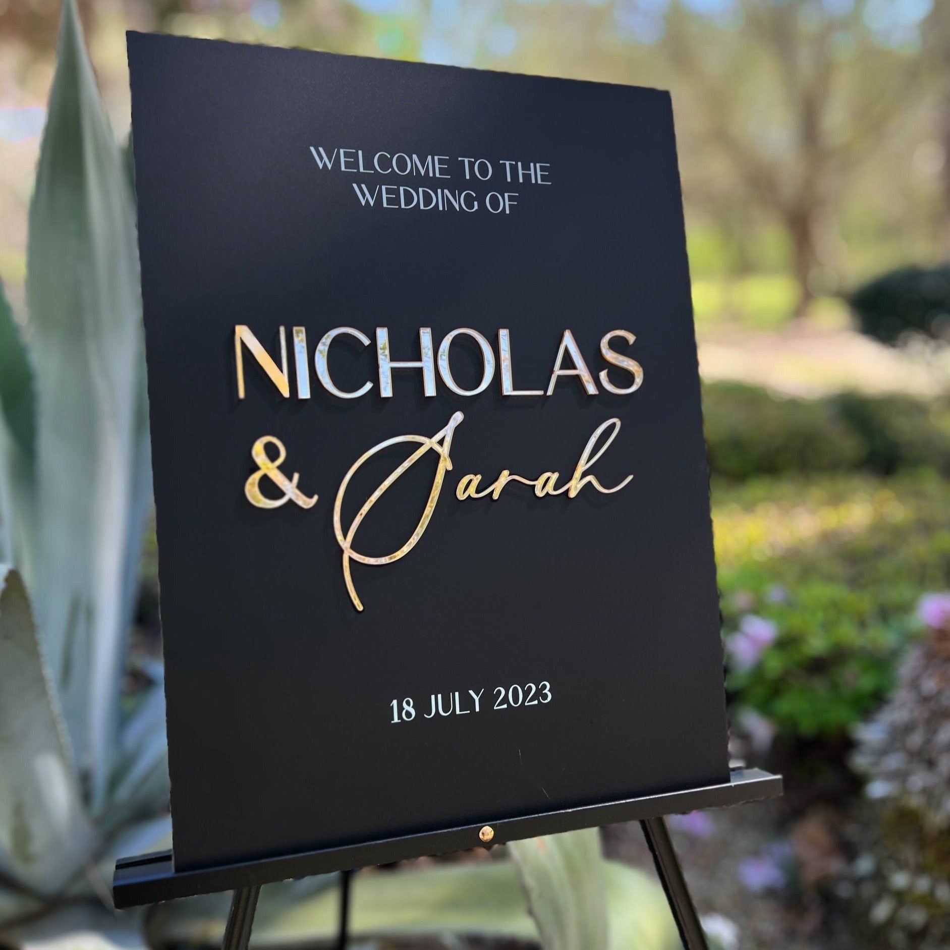 CHOOSE YOUR DESIGN: 3D Event Entry Signs with Laser Cut Wording - Sign Sizes 18"x24" or 24"x36"