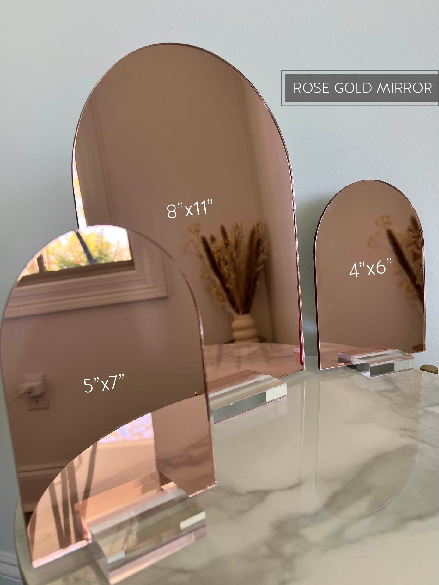 ARCH Shaped Gold, Silver or Rose Gold Mirror Acrylic Blank Stock Sheet Lucite Wedding Signs | DIY Perspex Blanks | Wholesale Craft Supply