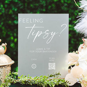 Feeling Tipsy Bartender Cash/QR Code Tip Sign S1-AS13