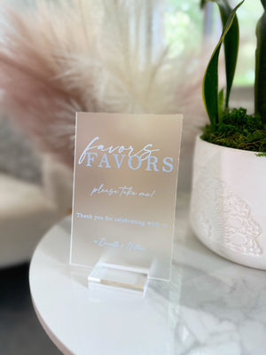 Two Tone Favors, Please Take One (optional personalized names) S1-AS8