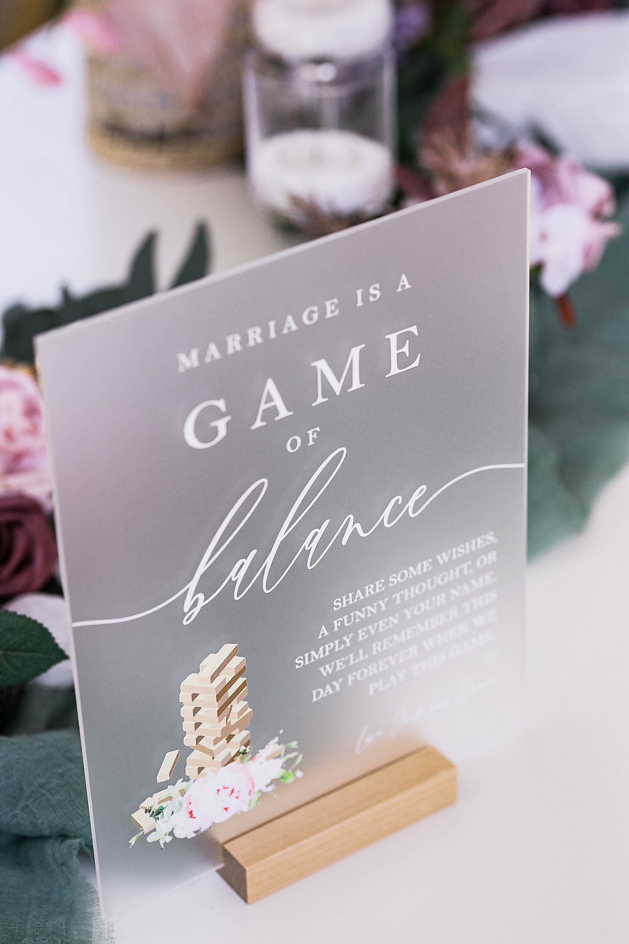 jenga game for wedding