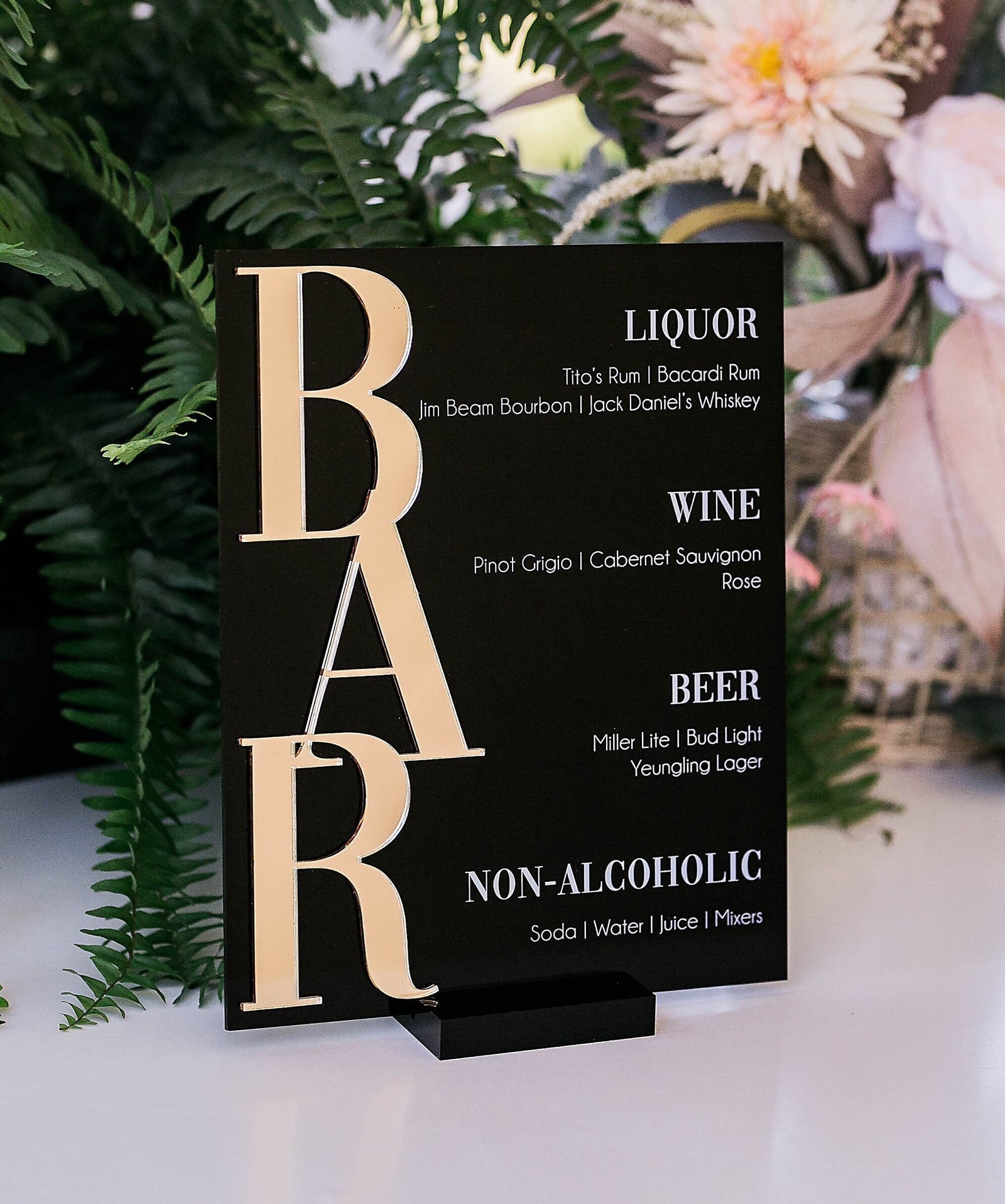 3D Mirrored Acrylic Personalized Bar Sign 3D-DS1