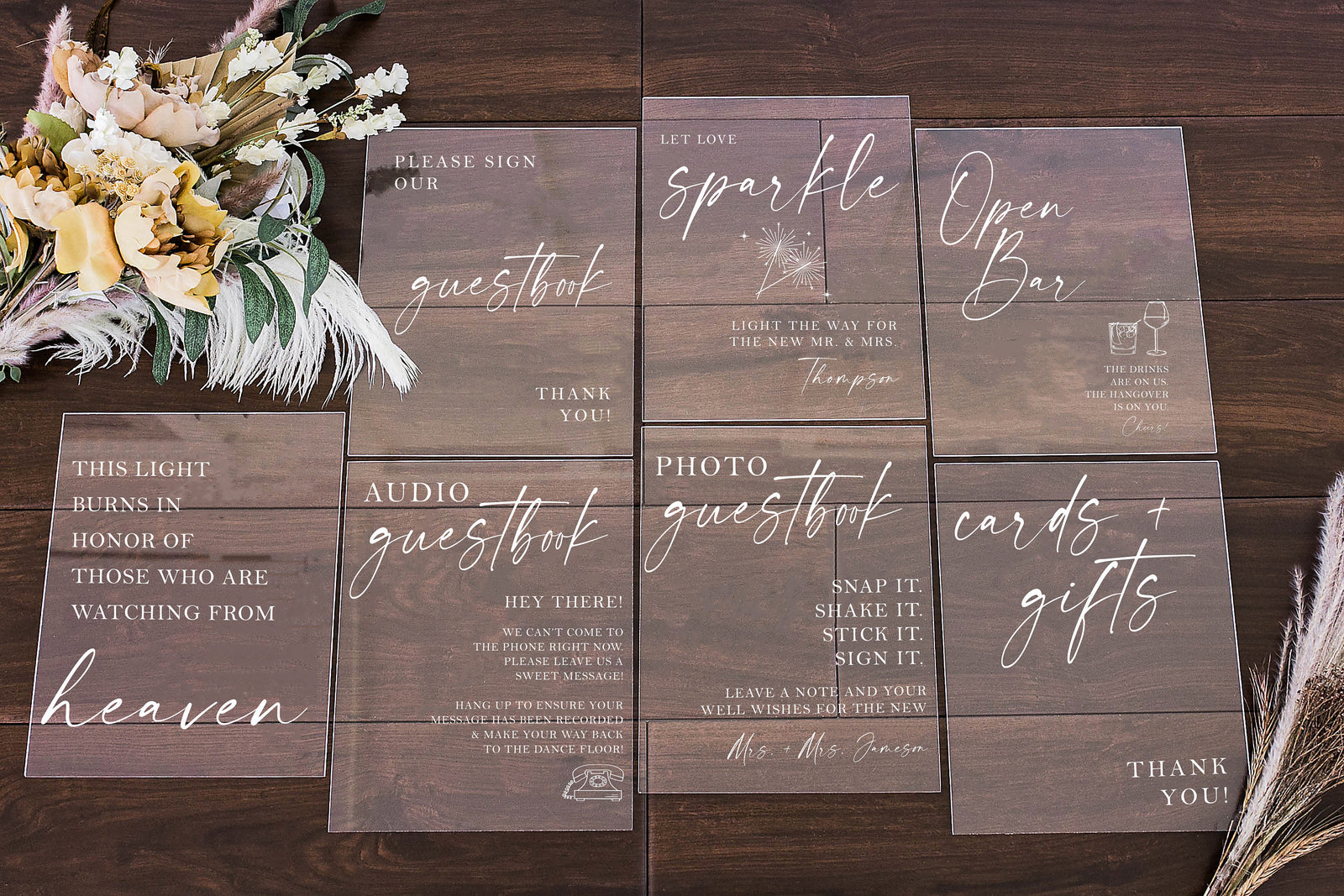 THE SYDNEY FONT BUNDLE: 8"X10" TABLE TOP SIGN BUNDLE (UP TO 6 SIGNS)