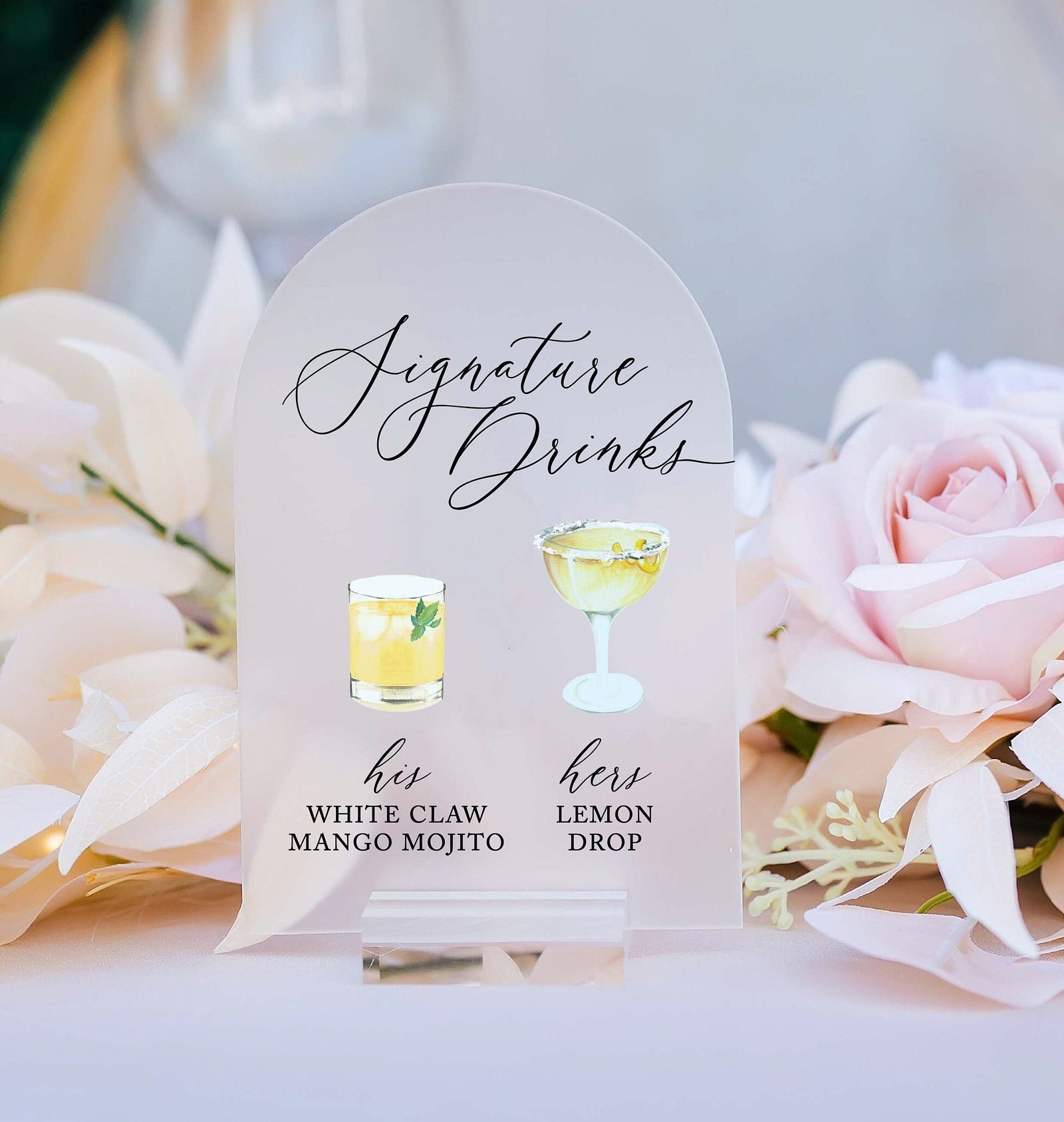 ARCH Signature Drinks Personalized Bar Sign With Drink Icons E4-DS1