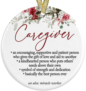 Best Caregiver Ever Christmas Ornament, Definition of Caregiver Elderly Sitter Appreciation Gift for Caretaker Present Idea, Coworker Gifts