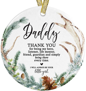 Daddy&#39;s Little Girl Ornament, Thank You Dad, Always There For His Little Girl, New Dad or Daddy, Best Dad Ever, Gifts For Dad From Daughter