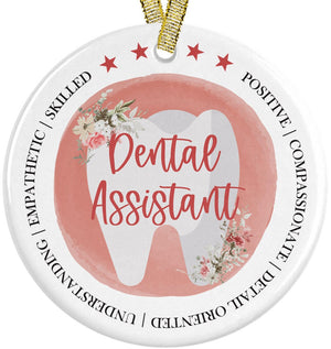World&#39;s Best Dental Hygienist Assistant Grad Gift Dental School Christmas Ornament, Certified Registered CDA RDA, For Coworker or Colleague
