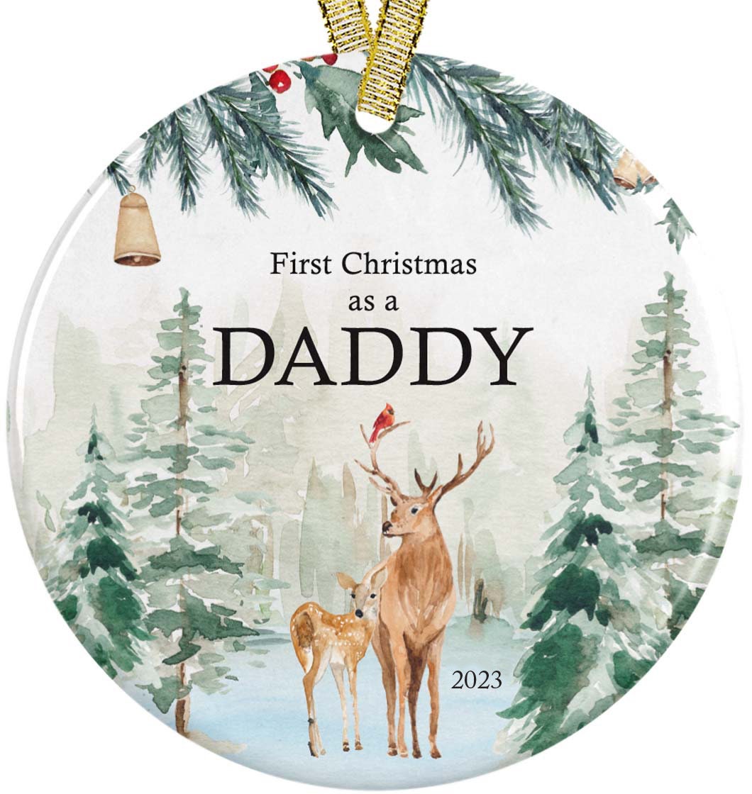 2023 First Christmas as a Daddy Woodland Deer, Modern Farmhouse, New Dad or Daddy New Dad or Daddy, Best Dad Ever, Dad and Son Decor Ideas