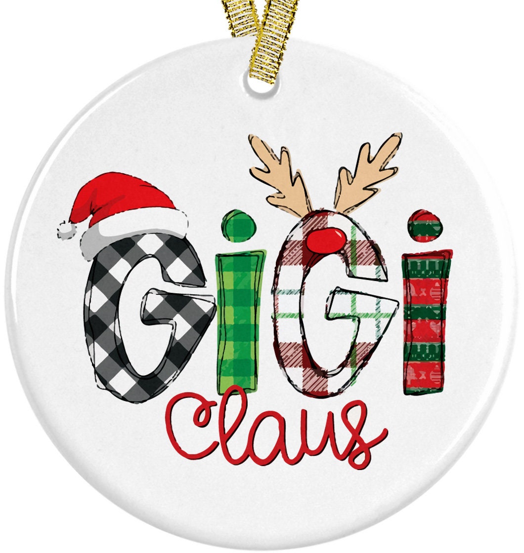 GiGi Claus, For Grandmother, Nana, Grandma or Grammy, Vintage Christmas Ceramic Ornament, nana claus , grandparent, 2023 First Christmas