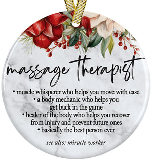 Best Massage Therapist Christmas Ornament Gift Idea, World&#39;s Best Defintion Thank You Appreciation Present, Coworker Gifts, Spa Gift Ideas