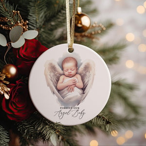 Forever Our Angel Baby Infant Loss Stillbirth Miscarriage Ceramic Christmas Ornament, Sympathy Present for Child Loss Remembrance, Mourning