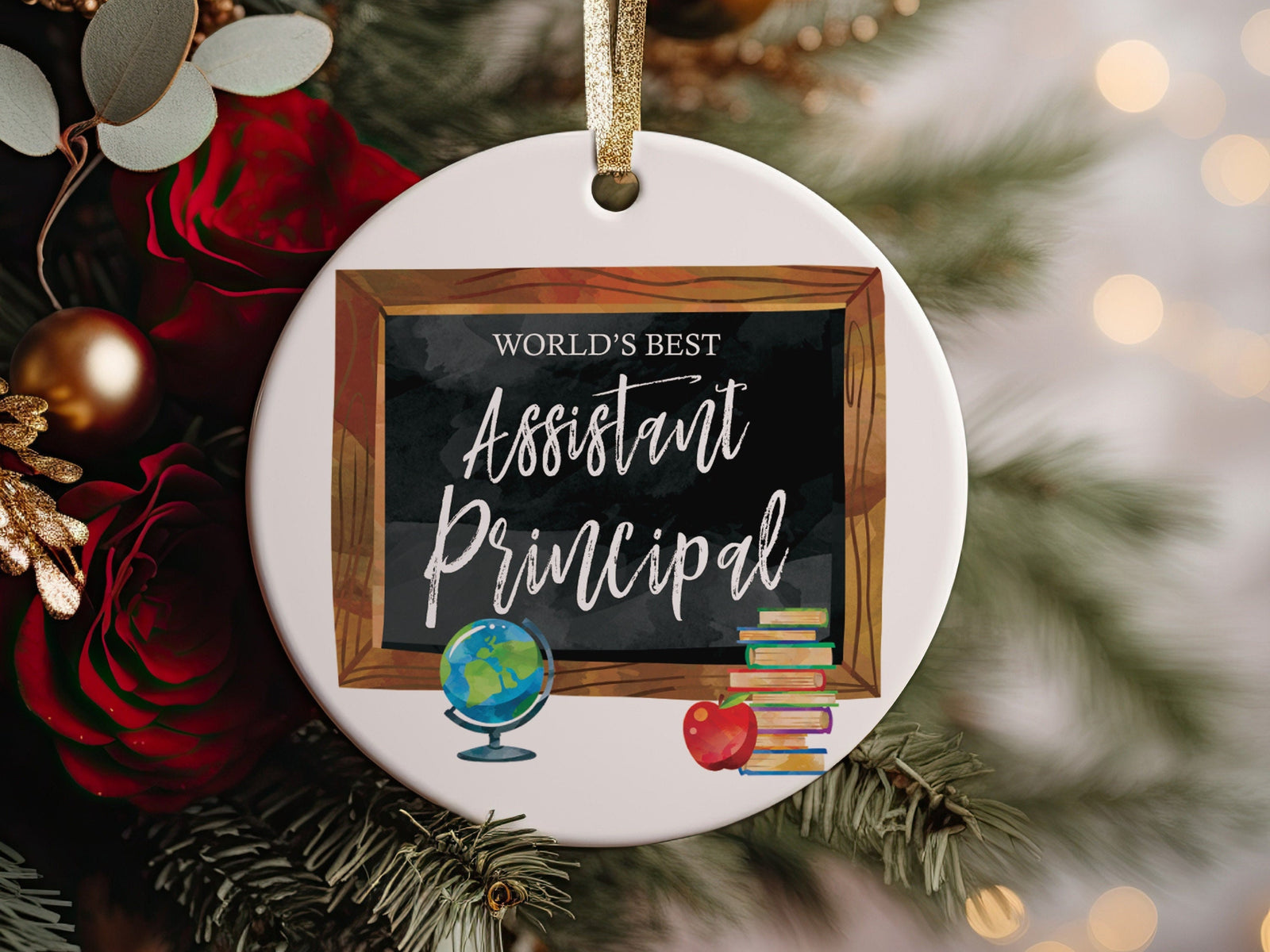 Best Assistant Principal Ever Ceramic Christmas Ornament, Educator or Instructor Present Idea, Teacher Appreciation, School Administrator