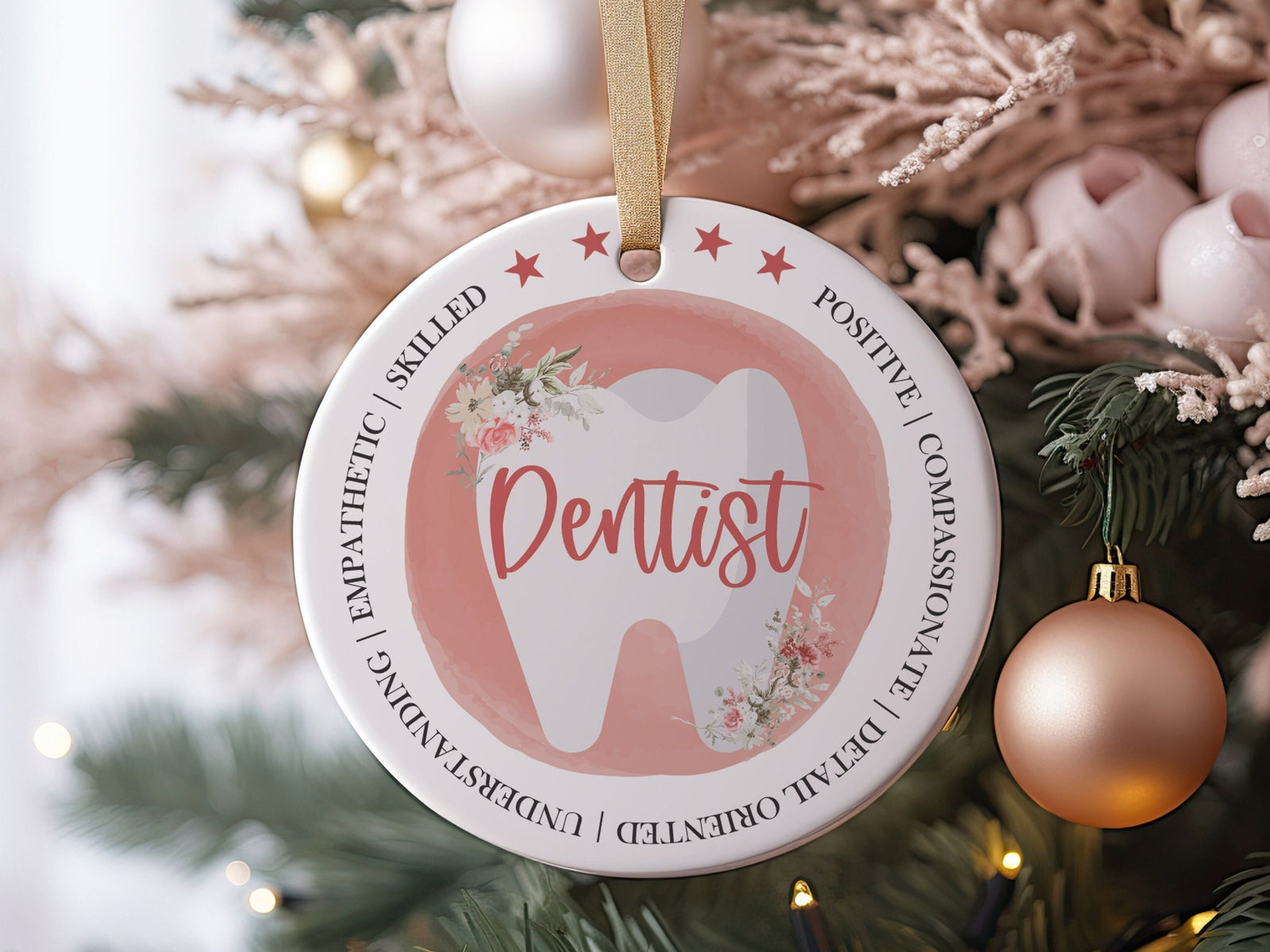 World&#39;s Best Dentist DO DDS Grad Gift, Dental School Christmas Ornament, Certified Registered Dentist, For Coworker + Colleague, Office Gift