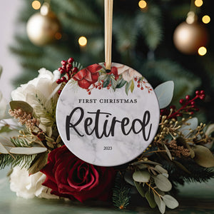 2023 First Christmas Retired Retirement Gift for Boss or Coworker Leaving Job Christmas Retiree Ornament with Free Gift Box, Thank You