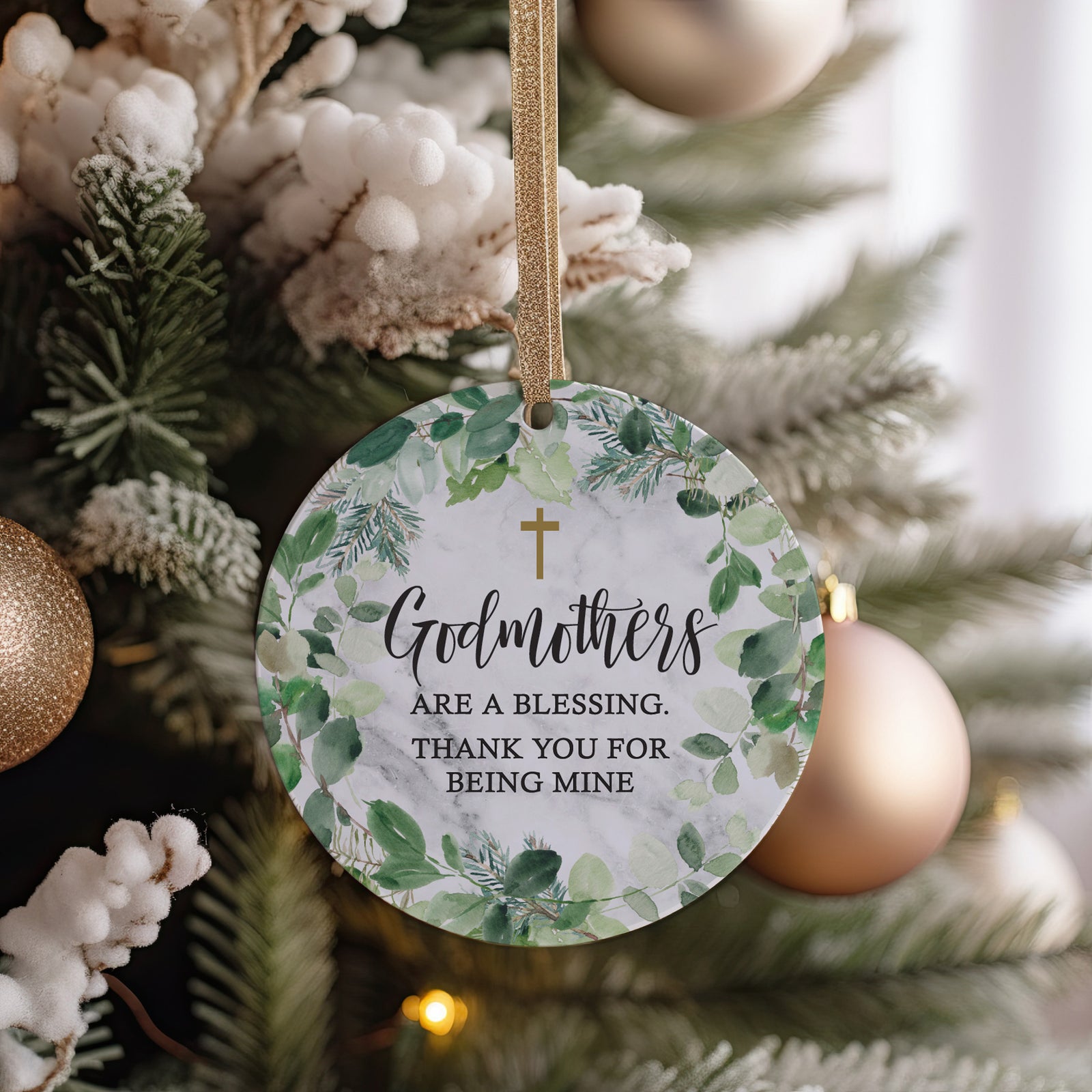 Godmothers Are A Blessing Thank You For Being Mine, Present for Godmother, 2023 Gift Idea, godparent appreciation, legacy, wreath design