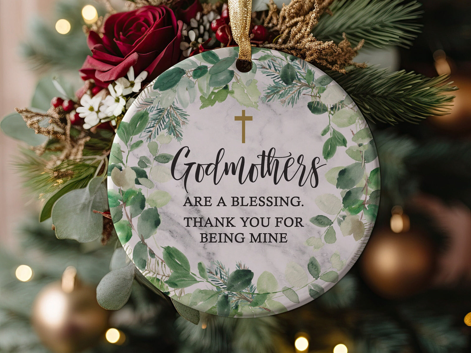 Godmothers Are A Blessing Thank You For Being Mine, Present for Godmother, 2023 Gift Idea, godparent appreciation, legacy, wreath design