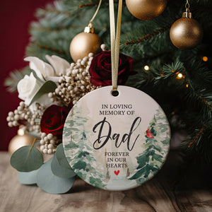 In Loving Memory Of Dad Forever In Our Hearts, In Loving Memory of Father Present, Christmas Memorial Gift, Sympathy or Bereavement Present