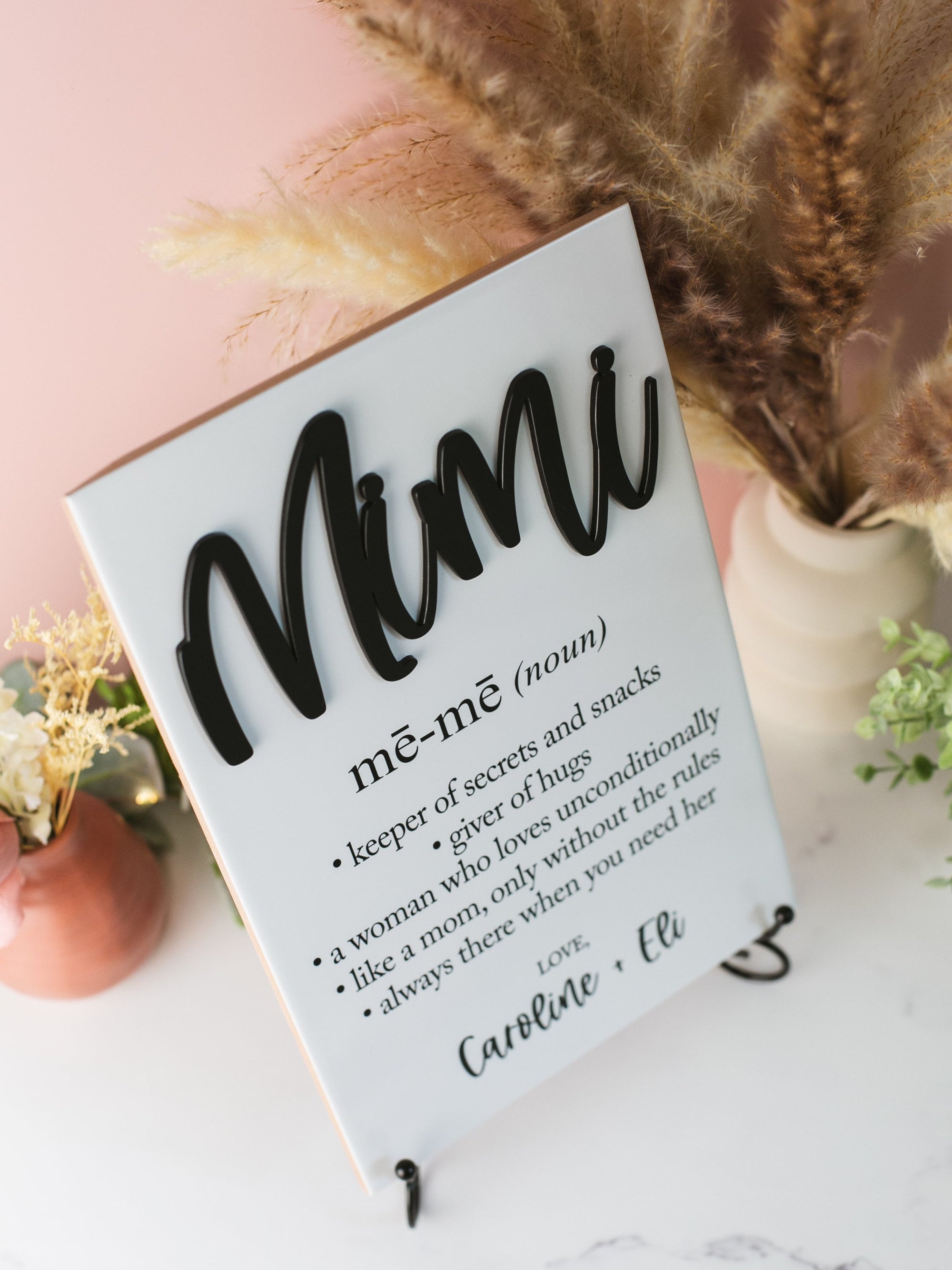 3D Mimi Definition Ceramic Tile Sign Gift, Mothers Day Family Present Idea From Kids, Wall Decor, Nana, Gigi and Grandma Also Available