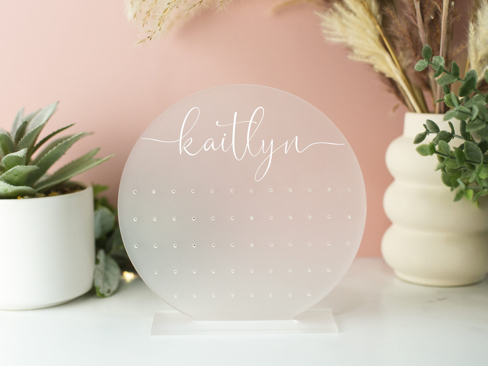 Personalized Earring Holder for Girl, Gold Mirror Jewelry Organizer Stand, Simple Gifts, Acrylic Earring Display, Custom Home Organizer