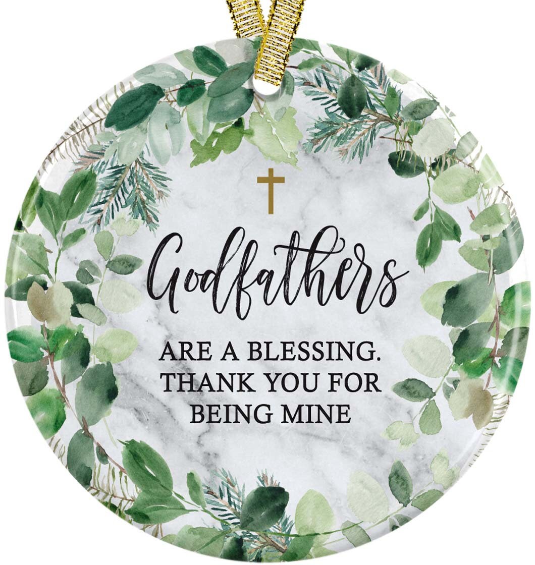 Godfather&#39;s Are a Blessing, From Godchild Christmas Gift, Ornament For Godparent, Godfather Gift Ideas, Baby&#39;s First Christmas + gift box