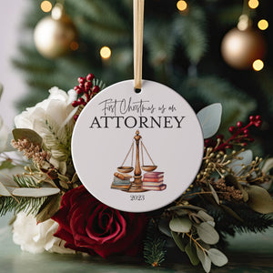 2023 First Christmas as an Attorney Grad Gift, Law School Christmas Ornament, New Lawyer, Judge Scales of Justice, Graduate, Office Gift