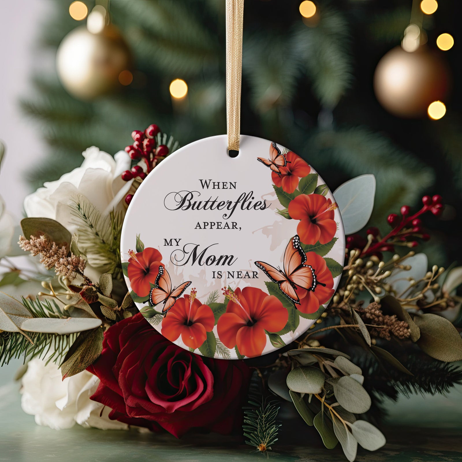 When Butterflies Appear, My Mom is Near, In Loving Memory of Mother Present Ideas, Sympathy Loss, Bereavement Present, Loved One Memorial