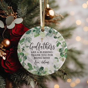Godfathers Are a Blessing, From Godchild Christmas Gift, Ornament For Godparent, Godfather Gift Ideas, Baby&#39;s First Christmas + Gift Box
