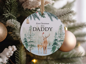 2023 First Christmas as a Daddy Woodland Deer, Modern Farmhouse, New Dad or Daddy New Dad or Daddy, Best Dad Ever, Dad and Son Decor Ideas