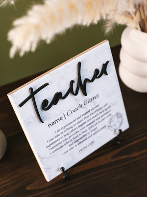3D History Teacher Appreciation Tile Plaque Gift From College, High School Student or Child to Professor, Elementary Teacher, Mentor