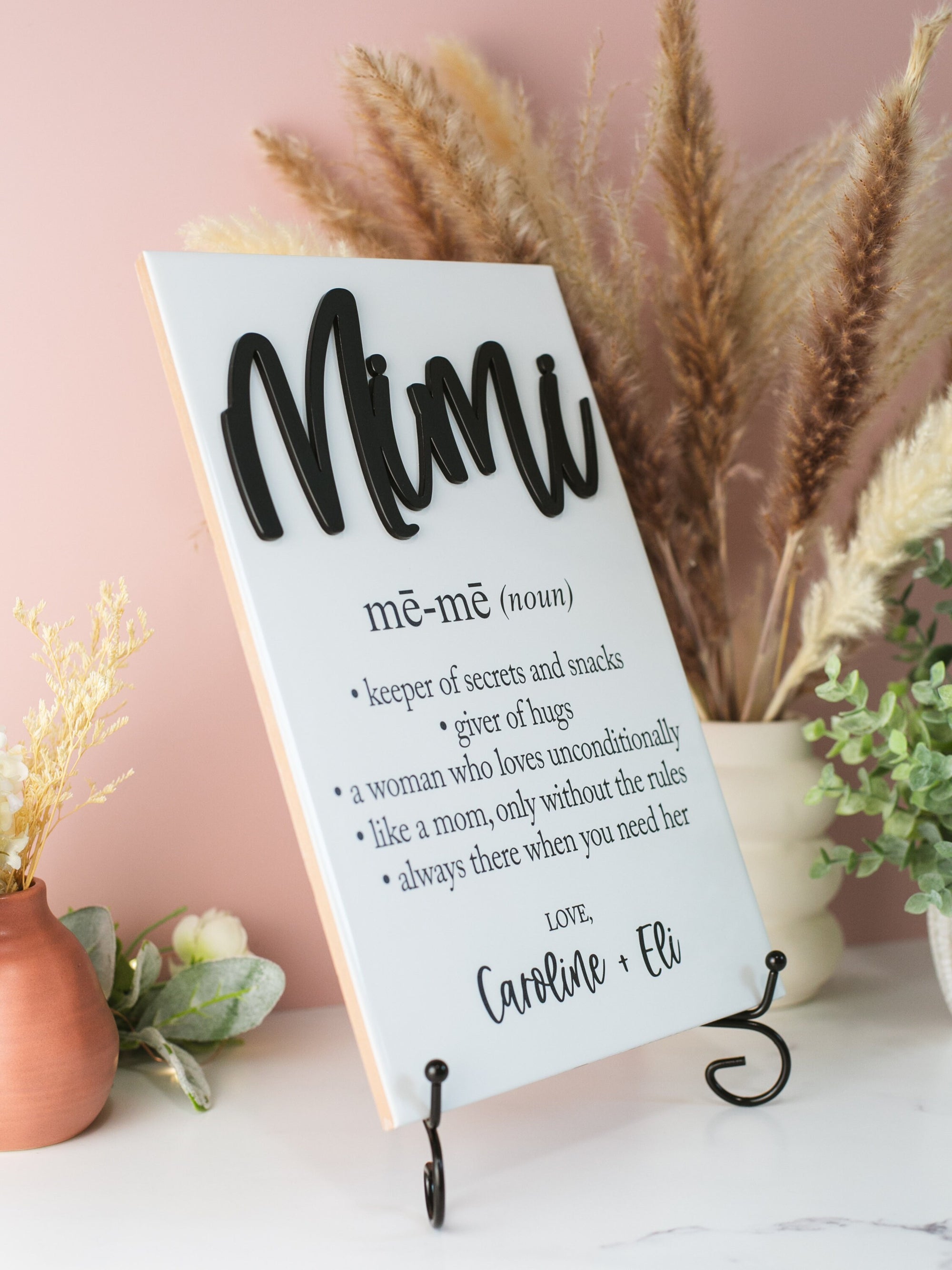 3D Mimi Definition Ceramic Tile Sign Gift, Mothers Day Family Present Idea From Kids, Wall Decor, Nana, Gigi and Grandma Also Available