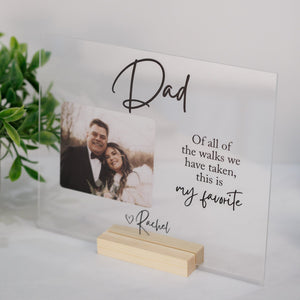 Personalized Dad Thank You Gift, Of All The Walks We&#39;ve Taken Father of the Bride From Daughter on Wedding Day Custom Photo Birthday Present