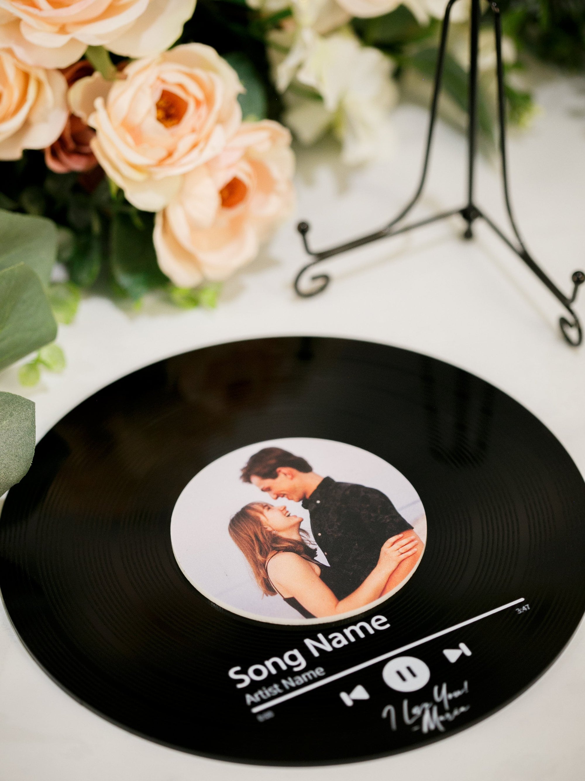 Custom Acrylic Photo Album Cover Vinyl Record Gift, Customized Song Recording for Women, Birthday Anniversary Couples Wedding Sign Plaque