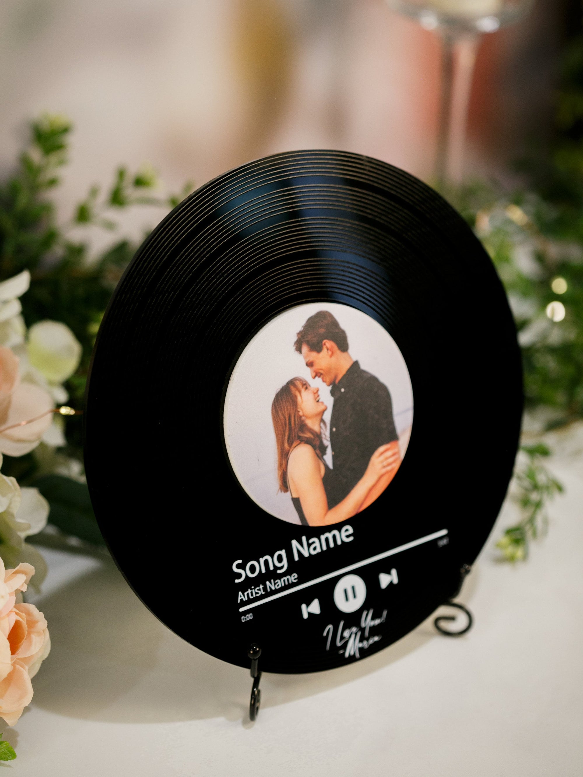 Custom Acrylic Photo Album Cover Vinyl Record Gift, Customized Song Recording for Women, Birthday Anniversary Couples Wedding Sign Plaque