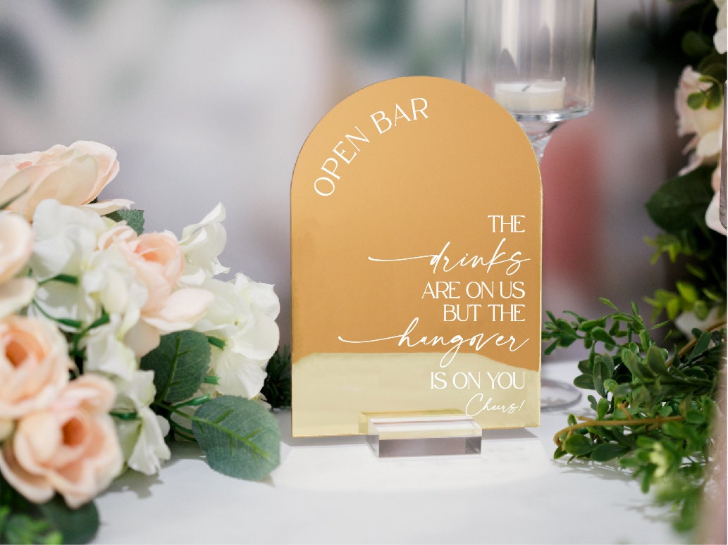 ARCH Mirror Gold, Silver or Rose Gold Acrylic Sign Wedding Bundle of Guestbook, Gifts and Cards, In Loving Memory Please Take One