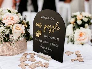 3D Mirror Laser Cut Without You Our Puzzle Isn&#39;t Complete Wedding Puzzle Piece Guestbook Acrylic Sign, Please Sign A Piece