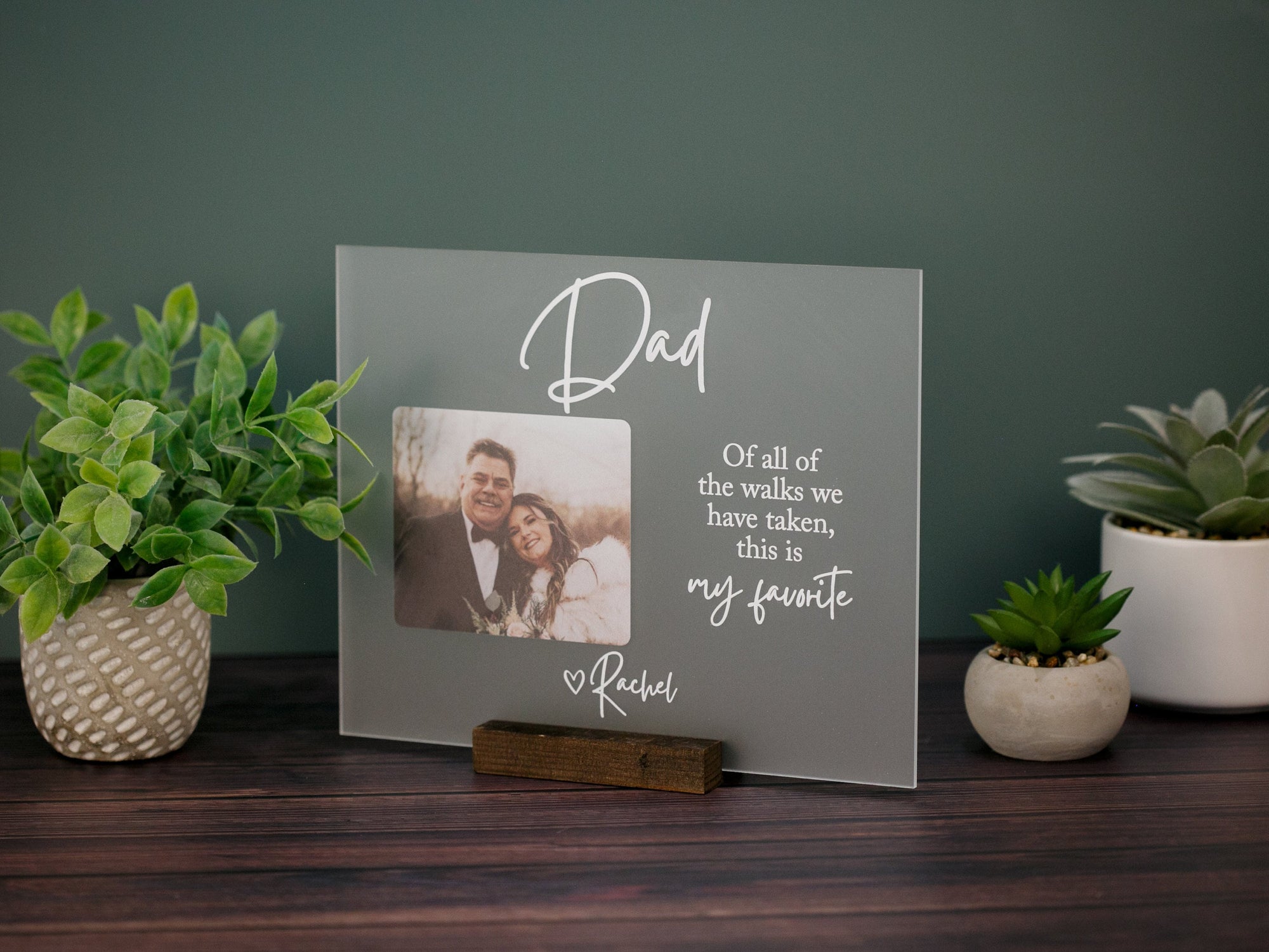 Personalized Dad Thank You Gift, Of All The Walks We&#39;ve Taken Father of the Bride From Daughter on Wedding Day Custom Photo Birthday Present