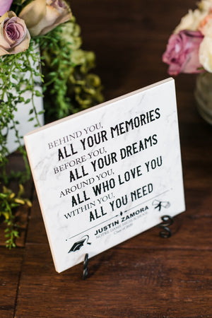 Congratulations On Your Graduation BLOCK Font Personalized Tile Plaque