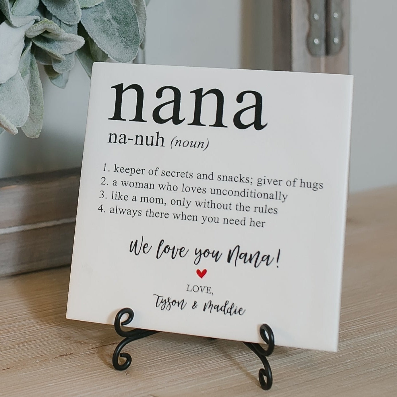 Nana Definition Quote Art Sign Plaque With Stand