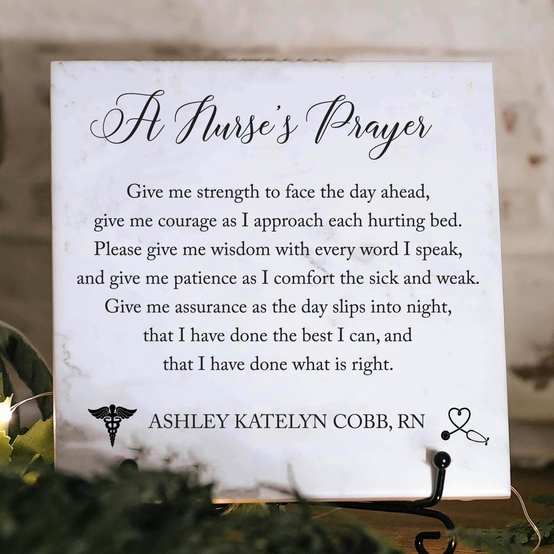 Nurse's Prayer Tile Plaque